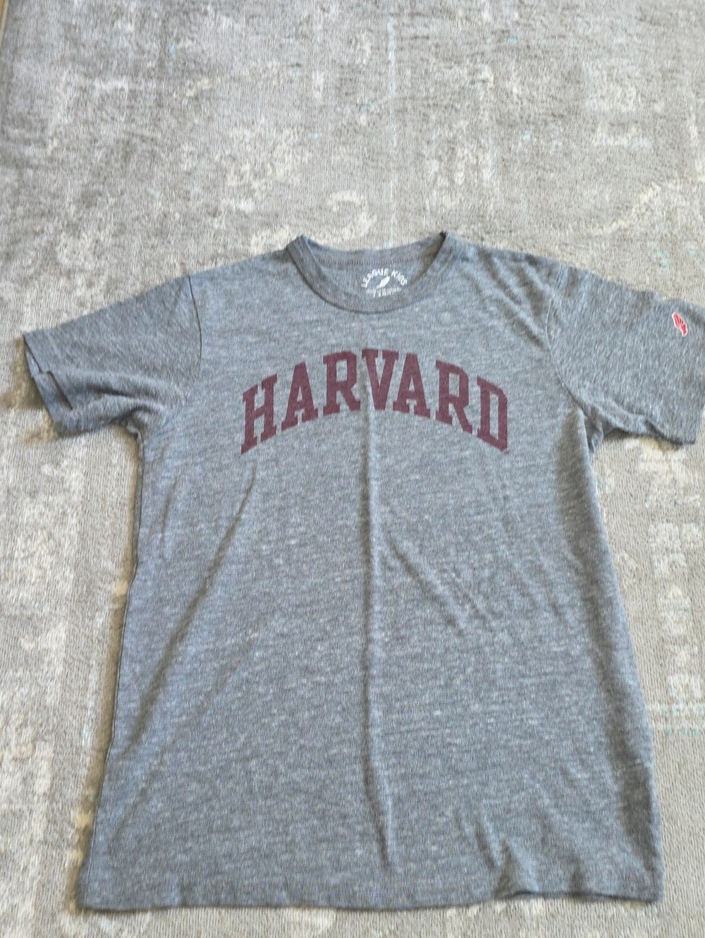 League Kids Gray Short-Sleeve T-Shirt with Maroon Harvard Arch